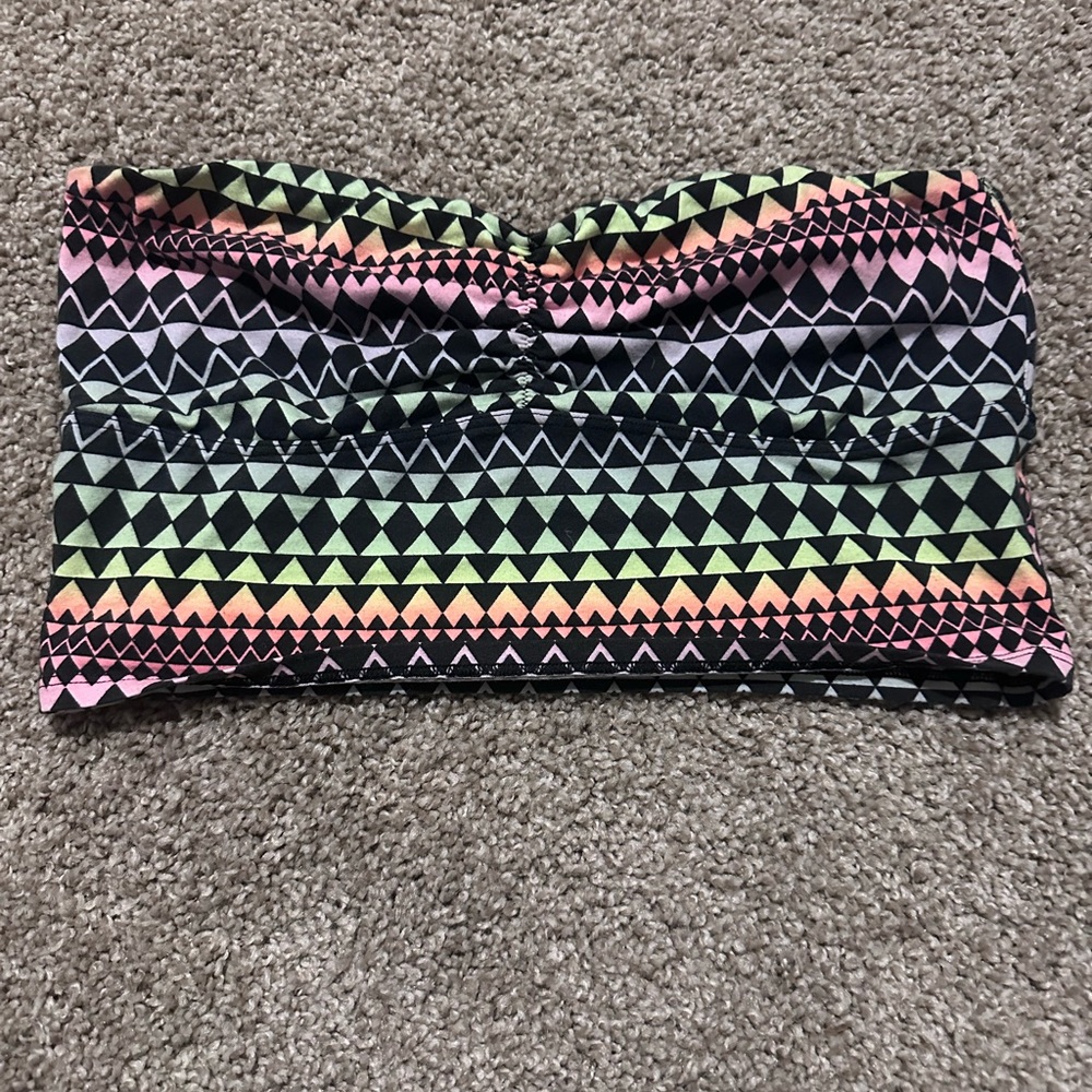 PINK Victoria's Secret Multicolor Geometric Crop Top